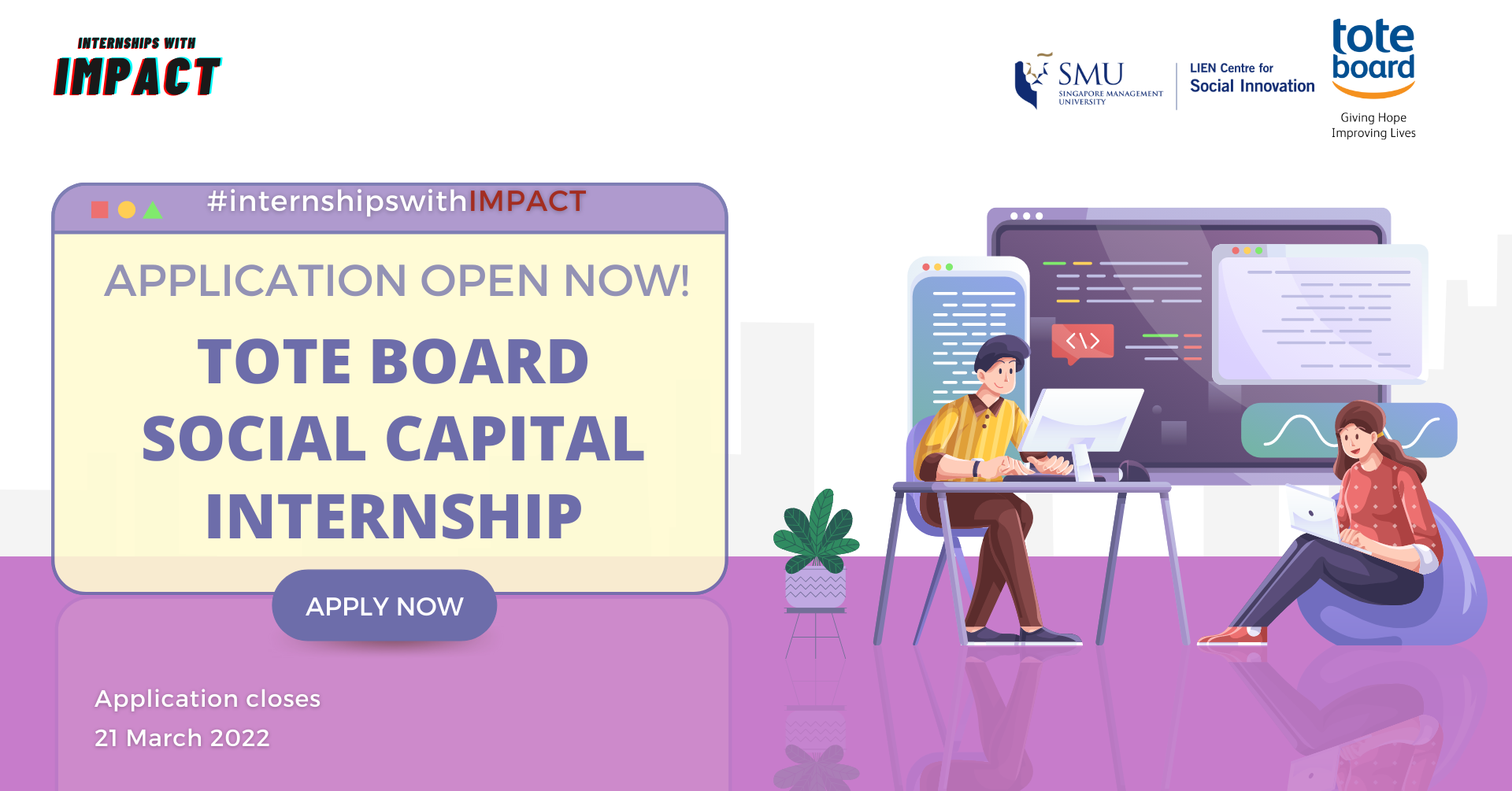 Tote Board Social Capital Internship 2022 Lien Centre for Social